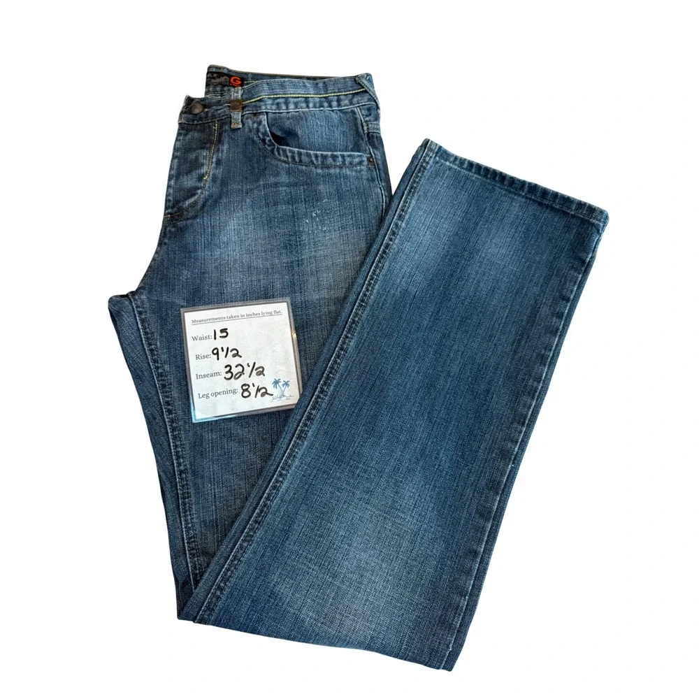G By Guess Men's Blue Denim Jeans‎ Button Fly Stylish Back Pocket Design - Picture 9 of 9